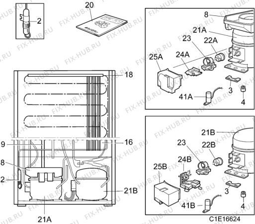 Взрыв-схема холодильника Aeg 3640-4KG - Схема узла C10 Cold, users manual